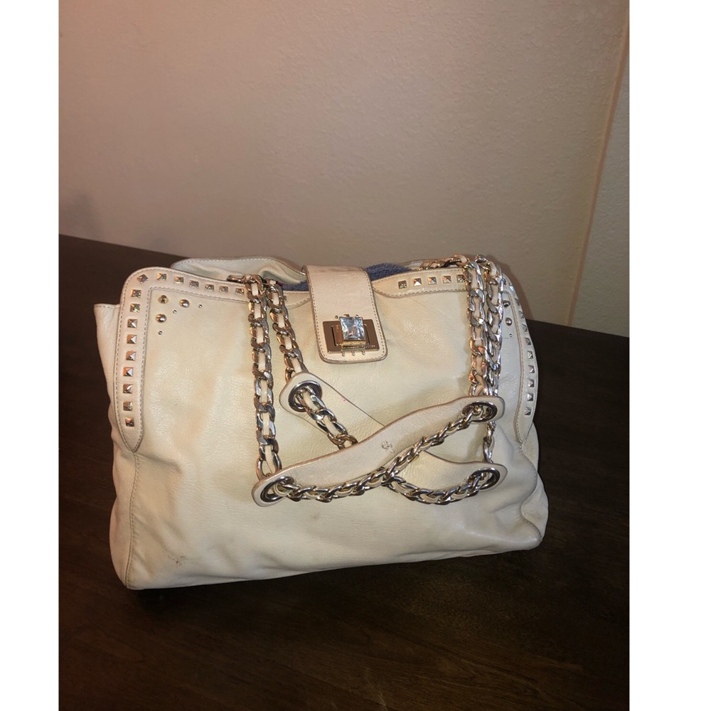 Juicy Couture Cream Colored Leather LapTop bag